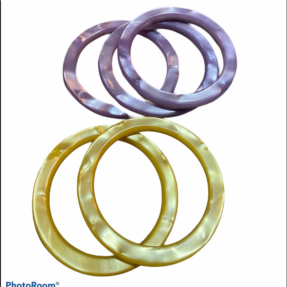 5 Vintage Iridescent Bangles